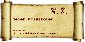 Medek Krisztofer névjegykártya